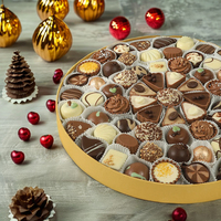 Bestyle Emballage de cadeau de truffe de luxe de logo personnalisé Boîte de chocolat de célébration ronde de cylindre en papier rigide écologique