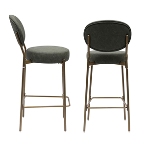 H Seat Height <b>Adjustable</b> Velvet Upholstered <b>Bar</b> <b>Stools</b> Set of 2 with Golden Legs Modern Hotel & Bedroom Counter Dining Chairs - Product Image 5