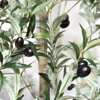 Fausses plantes branches d'olivier feuilles topiaire soie plastique bonsaï artificiel Olive arbre véritable tronc