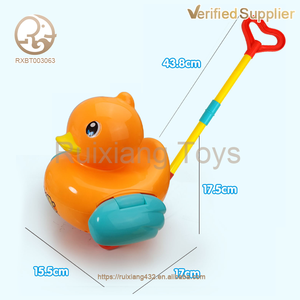 Mini jouet de canard animal de dessin animé pour bébé et enfant en bas âge Push-<span class=keywords><strong>Pull</strong></span> Early Learning Walk Baby Walker avec cloche Music & Story - Product Image 3