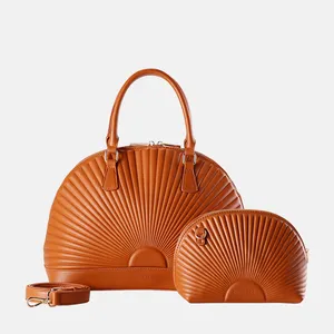 Susen Chrisbella 2022 트렌드 PU 가죽 토트 백 지갑 쉘 모양의 여성 핸드 가방 숙녀 럭셔리 새로운 디자인