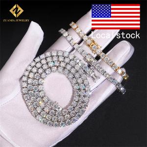 Ship From US Stock Fashion Iced Out Hip Hop Silver S925 5mm VVS1 Moissanite Diamond GRA Certificate <b>Tennis</b> Chain & Bracelet Set - Product Image 6
