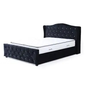 홈 라이프 킹 퀸 사이즈 침대 플랫폼 덮개를 씌운 침대 싱글 사이즈 더블 사이즈 쉬운 조립 침대 프레임