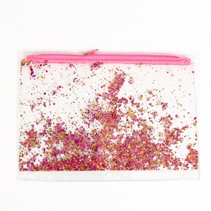 Carpeta de 3 anillos con purpurina brillante para oficina y escuela, bolsa de lápiz impermeable, transparente de PVC con lentejuelas - Product Image 5