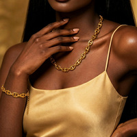 Bracelet à maillons en fer style Canton, tendance transfrontalière euro-américaine, unisexe, audacieux, pour femme, collier ras du cou