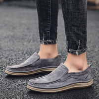 Mocassins en cuir de porc première couche, tailles 38-44, en cuir véritable, décontractés, pour hommes