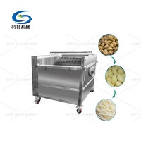 Tốc Độ Cao Dây Chuyền Sản Xuất Trái Cây Và Rau Con Lăn Máy Giặt Gừng Khoai Tây Máy Lột
