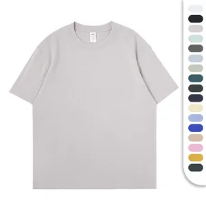Camiseta de verão de algodão penteado 230GSM de qualidade para homens e mulheres, camiseta em branco com bordado personalizado, ajuste regular, design básico