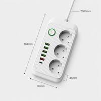 Prise de courant européenne sur mesure de qualité supérieure, panneau PC ignifuge, 16A haute puissance, norme européenne pour tableau de prises domestique, multiprise USB