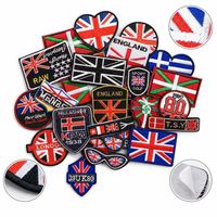Patchs brodés à coudre ou thermocollants, motifs drapeau britannique, blason marin en forme de cœur, Londres Angleterre, lunettes de soleil basques, broderie Euskal