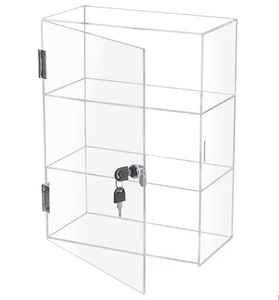 Acrylic D&amp;D Factory <strong>Custom</strong> Small <strong>Countertop</strong> <strong>Display</strong> Case W/ 4 Double-Sided Shelves, Locking Door &amp; Rotating Base - Product Image 4