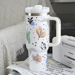 Logotipo personalizado 30 40 oz Cup H2.0 Taza de viaje 40 oz Vaso de acero inoxidable para exteriores con asa y pajita - Product Image 4