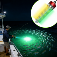 Lampu LED Tahan Air IP68 Dua Warna untuk Menarik Ikan di Bawah Air 6000LM Jarak Pencahayaan 200-500M untuk Memancing di Laut Dalam dan Es 75 8H