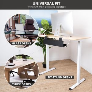 Plateau de gestion des câbles <span class=keywords><strong>JIEN</strong></span> à fixer sous le bureau, sans perçage, en acier allié, pour bureaux debout/en verre, 48 pouces, noir - Product Image 4