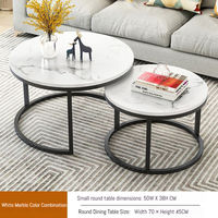 Table à thé ronde en bois durable, combinaison idéale pour les petits espaces de vie domestiques