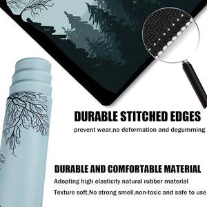 Tapis de souris XXL surdimensionné à motif floral personnalisé, imperméable, antidérapant, avec bordure renforcée - Product Image 4