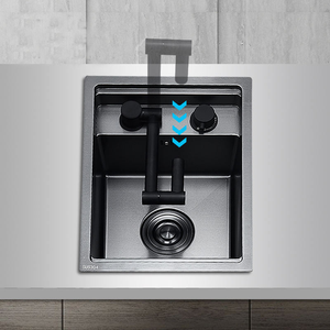 Hot Selling Hidden Kitchen Sink Bowl <strong>Bar</strong> Stainless Steel Balcony Black NANO Sink <strong>Bar</strong> Sink With Clean Water <strong>Tap</strong> - Product Image 3