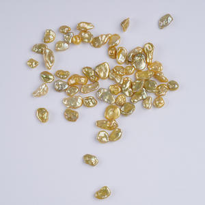 Perles Keshi naturelles irrégulières baroques en argent brisé, or et blanc, pour bijoux DIY, perles sauvages colorées assorties - Product Image 3