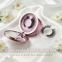 Boîte d'emballage pour faux cils, boîte ronde pour cils couleur or rose, deux paires par boîte, boîte à cils, maquillage des yeux