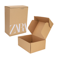Boîte d'expédition en carton ondulé kraft de style avion, personnalisée en usine, en matériaux recyclés écologiques, avec laminage mat et éponge pour vêtements