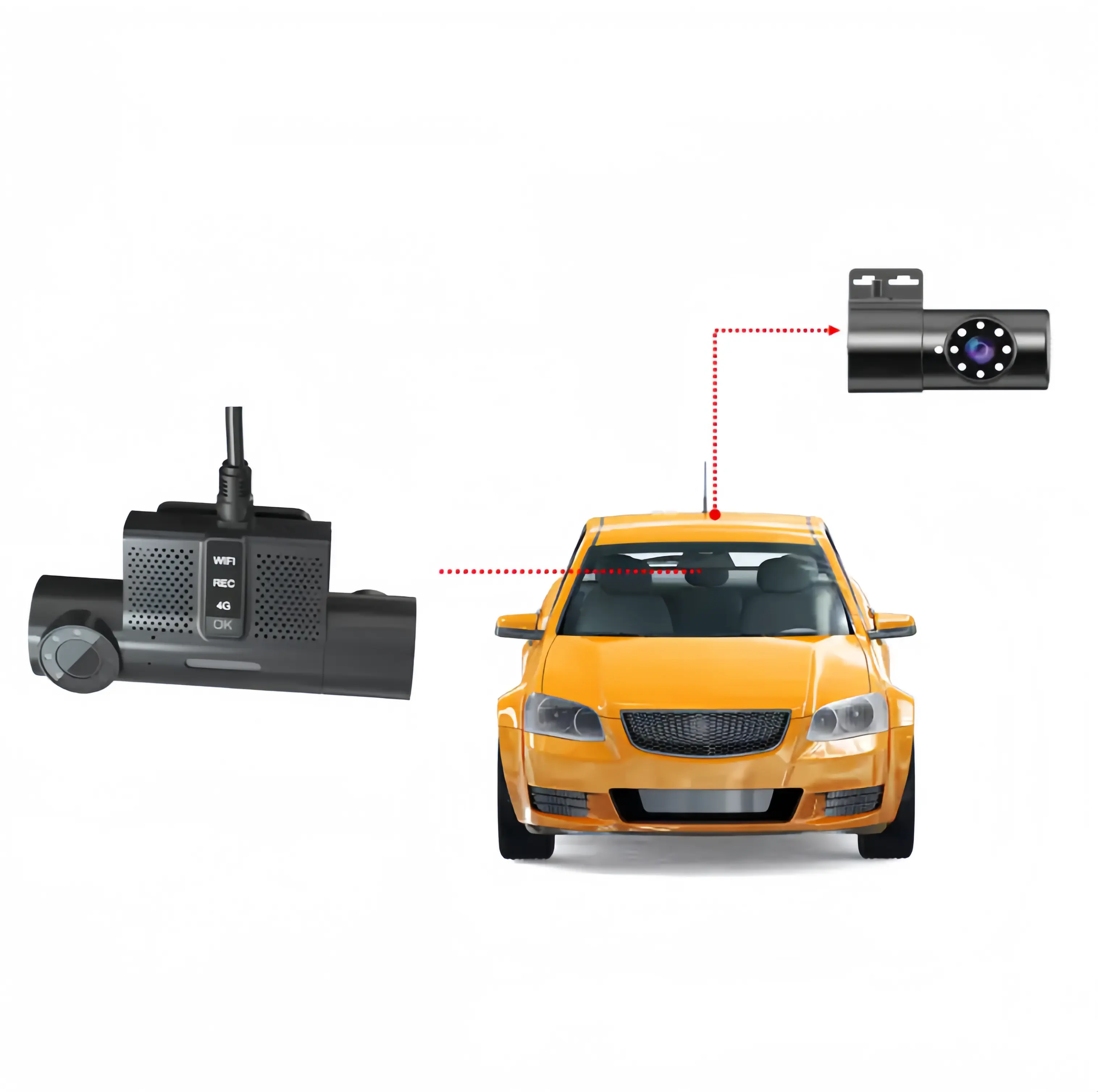 4g wifi düello lens dashcam mini boyutu destek harici kamera 1080p video kaydedici uzaktan kumanda desteği araç platformu bağlamak