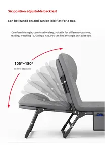 Cama Plegable Reclinable Portátil Moderna de Acero Inoxidable para Exteriores, Oficina, Descanso, para Personas Mayores, Mujeres Embarazadas y Niños, para Todas las Estaciones - Product Image 4