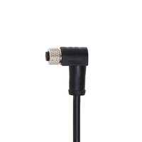 Connecteur circulaire KRONZ M12 femelle 5 broches coudé à 90 degrés, étanche IP67, en PVC pré-moulé noir, non blindé