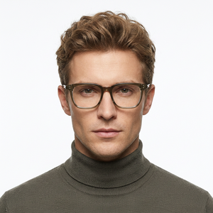 Montures de lunettes rectangulaires à monture complète, couleur unie, anti-UV, pour hommes adultes, correction de la vue - Product Image 1