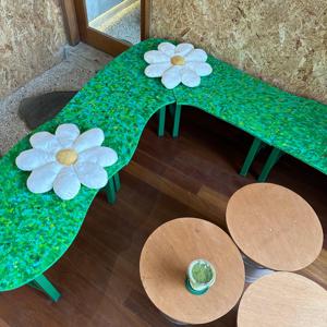 Reliable Recycled <b>Plastic</b> Frame Modern Craftsman Water Resistant 2-Seater Outdoor School <b>Bench</b> for Eco Friendly Patio - Product Image 3
