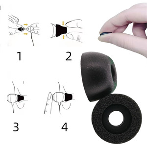 Almohadillas de espuma viscoelástica de repuesto para B&O Beoplay EX, con aislamiento de ruido y rebote lento, cubiertas para auriculares Bluetooth, color negro y gris - Product Image 6