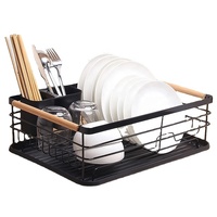 Bon marché, égouttoir de cuisine, support d'organisation pour évier multifonctionnel, étendoir à vaisselle en acier avec porte-ustensiles, plateau d'égouttage