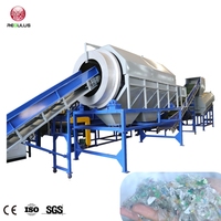 Ligne de machines certifiées CE pour le recyclage, le décapage d'étiquettes, le broyage, le lavage, l'essorage et le séchage des bouteilles PET (eau, café, thé) d'un volume d'un gallon