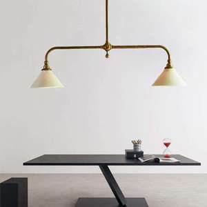Lampe suspendue industrielle en laiton avec abat-jour en céramique, éclairage décoratif pour la maison, la chambre à coucher, la salle à manger, <span class=keywords><strong>Piaf</strong></span>, grande lampe linéaire suspendue - Product Image 5
