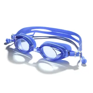 Men's Waterproof And Anti-fog Swimming Goggles Advanced Silicone Racing Earbuds Transparent HD Flat Light Youth Diving Glasses