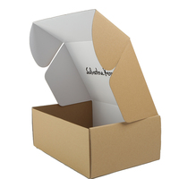 Boîte d'emballage en carton ondulé pliable personnalisée avec logo, en kraft et blanc, pour l'envoi postal, vert et jaune, vente en gros