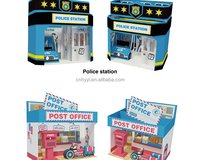 Parque Infantil Interior Temático, Ciudad de Juegos, Estación de Bomberos, Cocina, Supermercado, Muebles de Juego de Imitación, Casa de Juego Suave