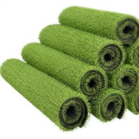 Gazon artificiel vert vif en rouleau, tapis de pelouse en PE, hauteur de 50 mm, pour terrain de football, cour arrière, salle de sport intérieure