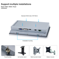 PC industriel à écran tactile sans ventilateur étanche IP66 10,1 pouces 1000 Nits Linux/Win 10 Moniteur industriel embarqué