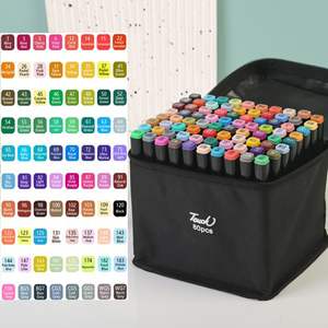 Fournitures scolaires personnalisées en gros, encre à l'alcool, pointe de pinceau, 168 couleurs, marqueur d'art pour le dessin - Product Image 4