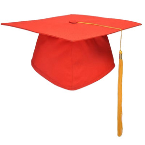 PARTYMENT Gorro de Graduación Rojo Universitario Personalizado con Logotipo Unisex para Ceremonias de Quinceañera, 18.º Cumpleaños, Licenciatura y Doctorado - Product Image 4