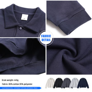 Sudadera de Forro Polar Oversize para Hombre, Estilo Urbano, Cuello Vuelto, Abertura Parcial en el Pecho, Diseño Liso, Colección Otoño - Product Image 6