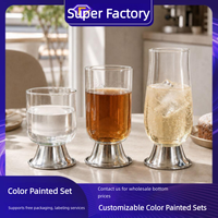 Verre à bière créatif en acier inoxydable avec base, tasse à eau résistante à la chaleur, verre à jus design pour événements et mariages