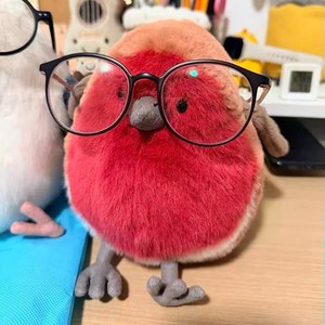 Nouveau produit transfrontalier Poupée oiseau moqueur super douce Poupée oiseau en peluche remplie de coton PP pour le soulagement du stress Techniques lavées - Product Image 3