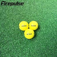 Deux balles de golf jaunes, haute résistance à l'usure, en Surlyn, pour entraînement, logo personnalisé, OEM