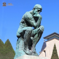 Statue du Penseur en bronze, laiton et cuivre, sculpture grecque célèbre, patine antique TREVI, personnalisée
