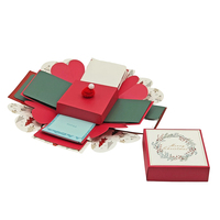 Boîtes d'emballage de bijoux colorées personnalisées avec couvercle et base à ouverture surprise, boîtes cadeaux multicouches DIY pour Noël