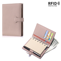 Portefeuille-organisateur à fermeture éclair en cuir Saffiano A6, best-seller
