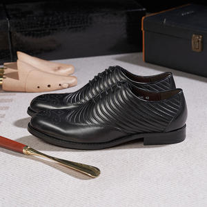 Luxurious custom-made formal leather <b>shoes</b> with laces handcrafted casual business men's Oxford <b>shoes</b> - Product Image 3