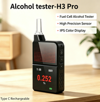 Alcoholímetro de celda de combustible Airsense H3 Pro para aplicación, exportación a Excel, pantalla IPS, recargable, OEM, venta al por mayor, 0.40%
