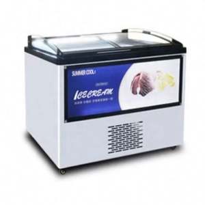 Vitrina expositora de helados con puerta deslizante plana, caja de luz LED, congelador de alta calidad, puerta abierta para exhibición y refrigeración de helados y pasteles - Product Image 2